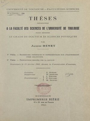 cover image of Recherches théoriques et expérimentales sur l'électromagnétisme relativiste